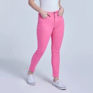 Seven7 Pink Led HOLLYWOOD HIGH RISE ANKLE SKINNY Jeans in Size 18